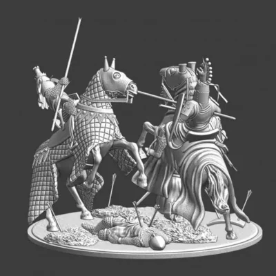 Medieval Knights meeting on the battlefield - NCM