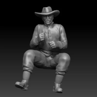 Wagon driver, hat and mustache