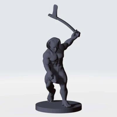 ancient egypt warrior axe pose 4