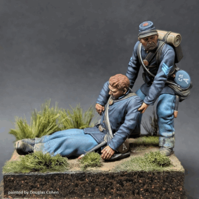 Union soldier helping wounded fellow