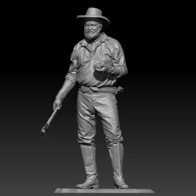 Gold digger with nugget in hand