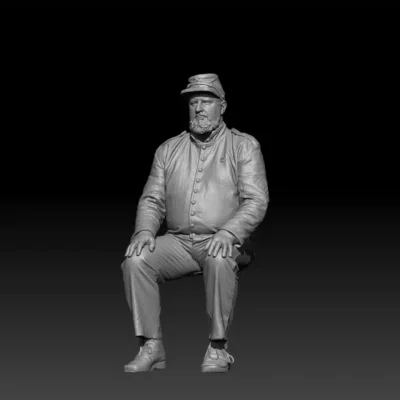 Confederate artillery man sitting