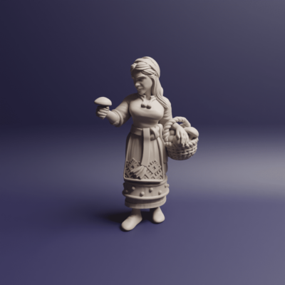 Viking picking Mushrooms