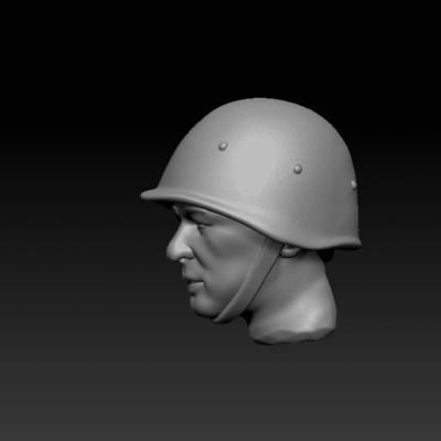 separate Head, with the Soviet SSH 40 Steel Helmet