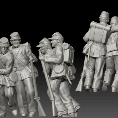 Confederate soldier helping the wounded