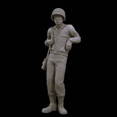 American soldier resting and recuperating v11