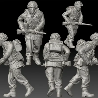 British Paratrooper WW2 walking low