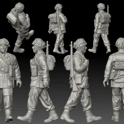 British Paratrooper WW2 walking