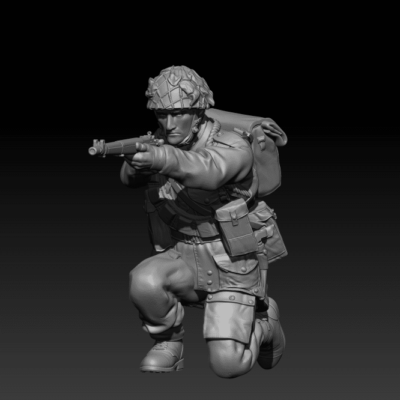 British Paratrooper WW2 crouching v5
