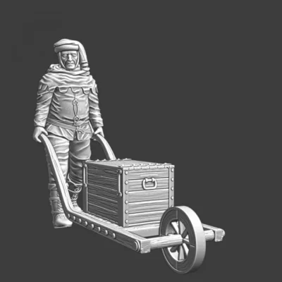 Medieval man with wheelbarrow - NCM