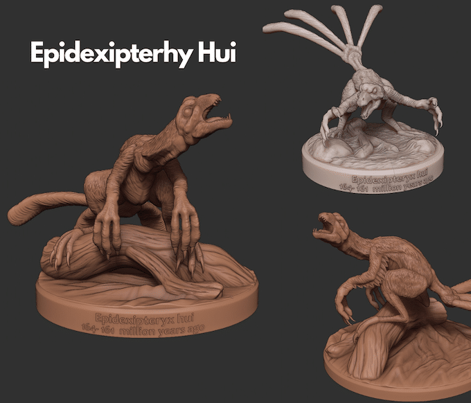 Epidexipteryx Hui, hands out - Life Sized Dinosaur - Image 2