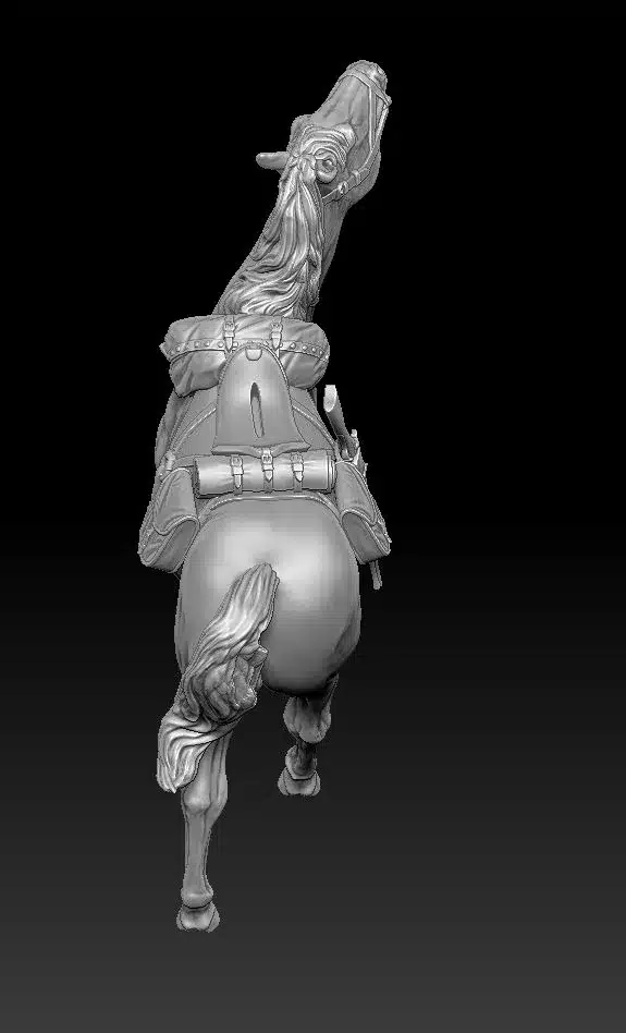 Horse bending, tossing head