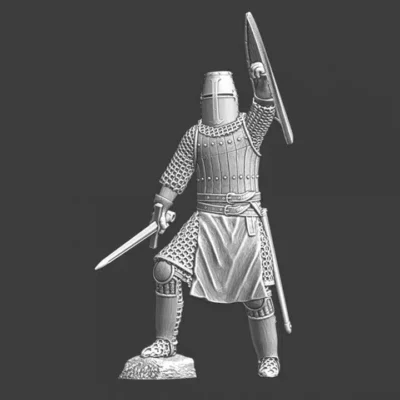 Medieval crusader knight - celebrating shield up - NCM