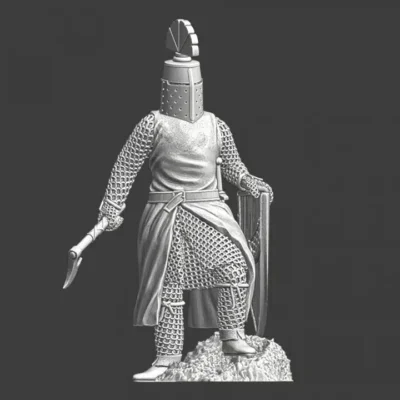 Medieval crusader knight - axe and shield - NCM