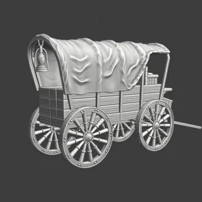 Medieval transport wagon - with half cover - NCM