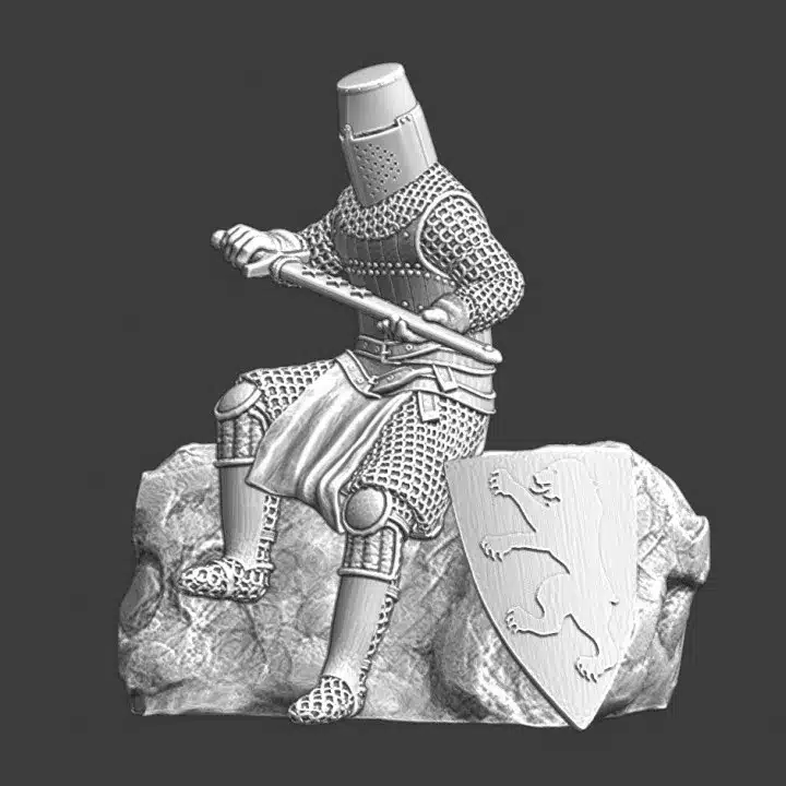 Medieval Knight - resting on rock - NCM