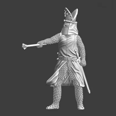 Medieval warrior bishop pointing with mace - NCM