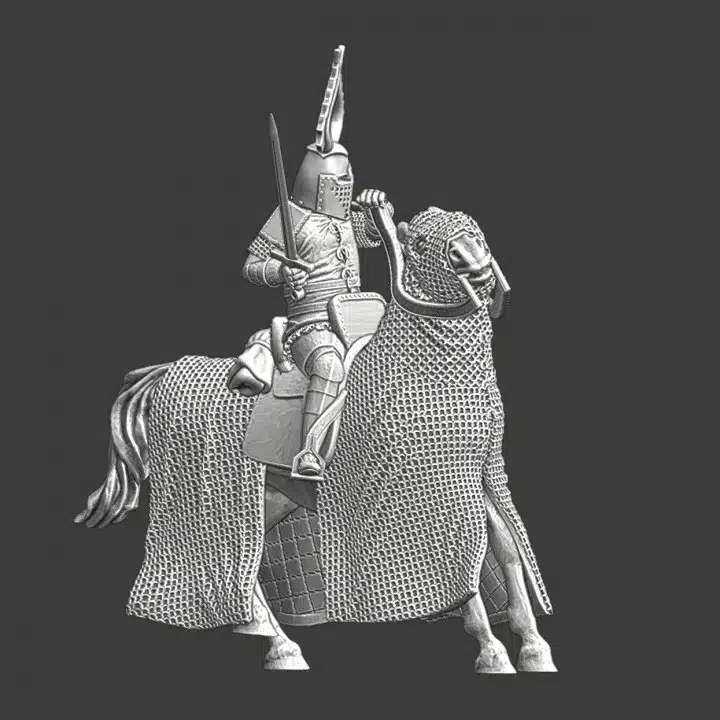 Mounted Teutonic Order Knight - crested helmet - NCM