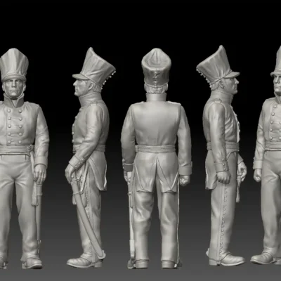 Prussian line infantry 1815 officer standing