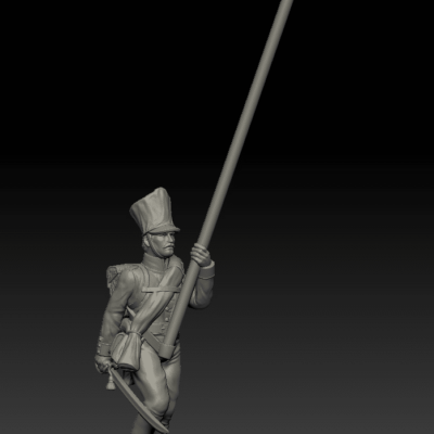 Prussian line infantry 1815 standard bearer walking v2