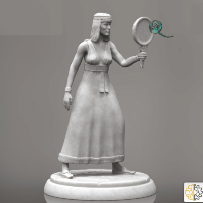 Ptolemaic handmaiden with bronze mirror