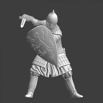 Medieval Ukrainian warrior - fighting with sword - NCM