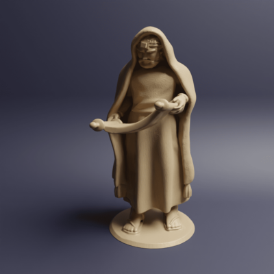 Ancient scholar reading scroll