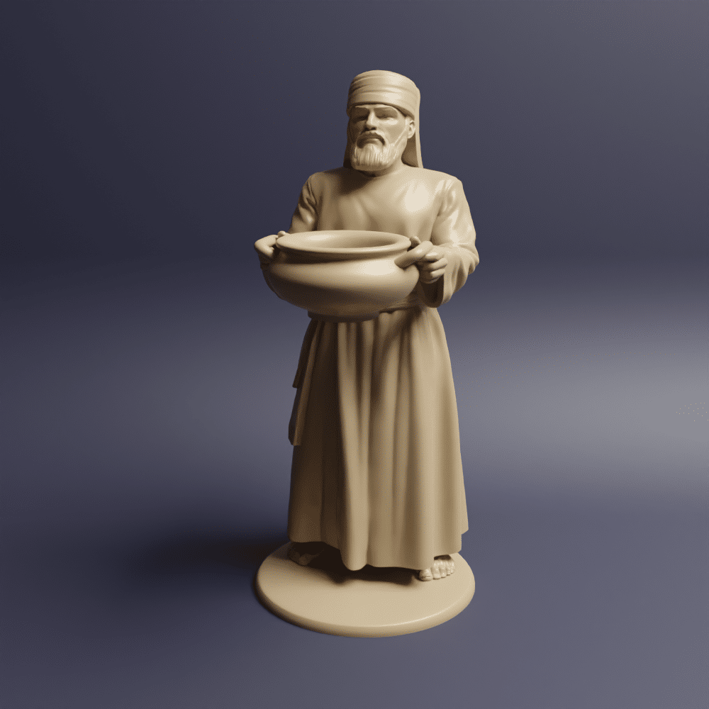 Ancient priest with a bowl