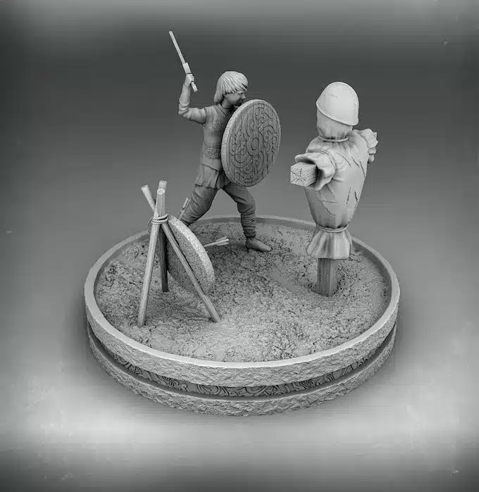 Viking youth practicing