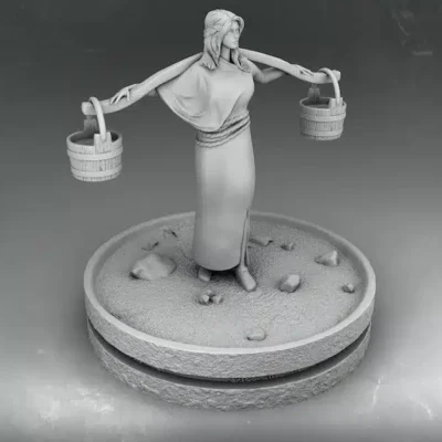 Viking woman carrying water