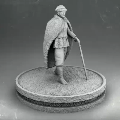 Viking nobleman walking with staff