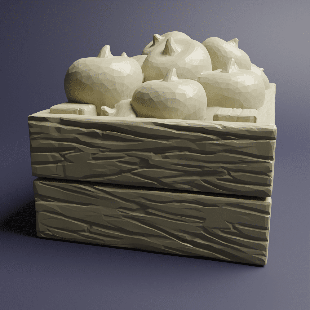 Wooden box with fruit