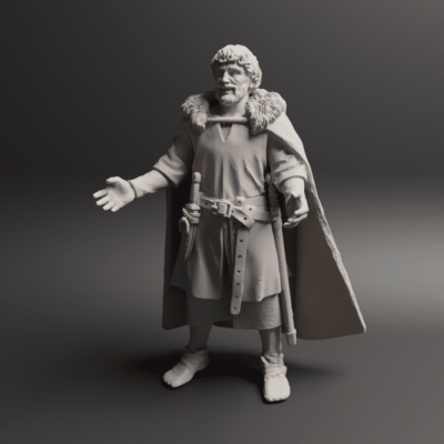 Don Muno Sanchez de Hinojosa dismounted