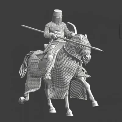 Medieval crusader knight with couched lance - NCM