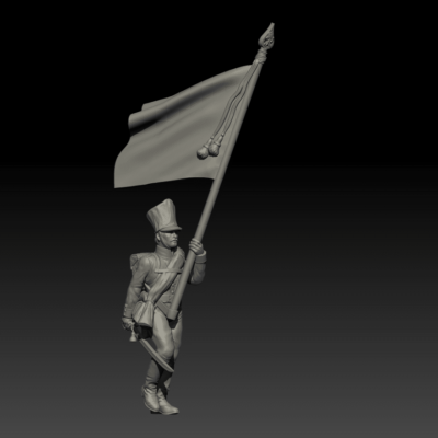 Prussian line infantry 1815 standard bearer walking v2, flag