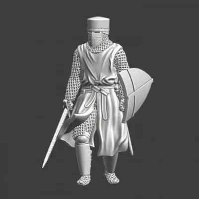 Medieval crusader knight walking - NCM