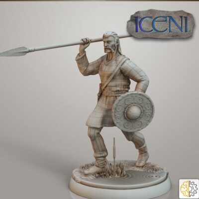Celtic Iceni Warrior attacking with spear