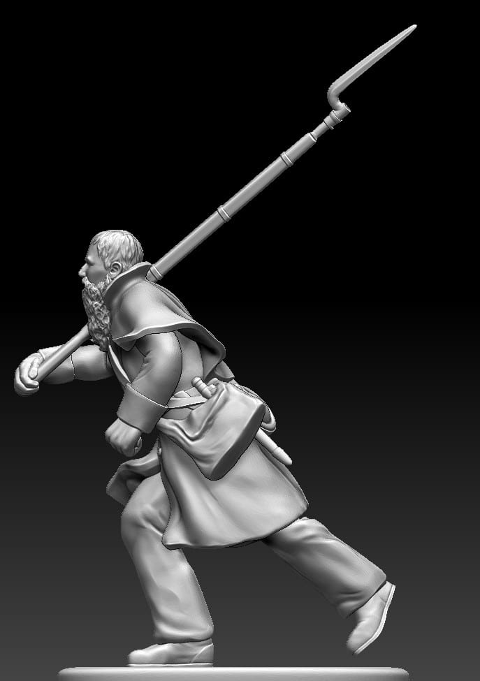 Winter soldier freezing no hat, but beard