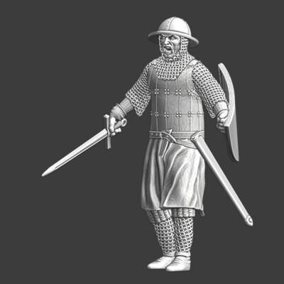 Medieval infantryman with sword - advancing - NCM