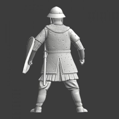 Medieval Byzantine infantryman with mace