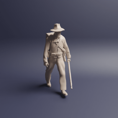 Civil War Soldier Confederate v2 walking