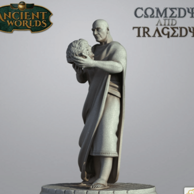 Greek Actor playing Priam holding mask