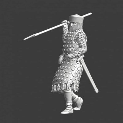 Medieval crusader with javelin
