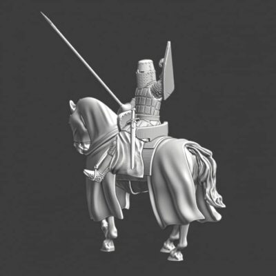 Mounted Medieval Knight - Giving commands with his shield