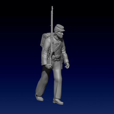 Civil War Soldier Confederate v8 marching