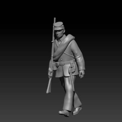 Civil War Soldier Union v4 marching shoulder arms