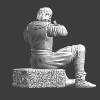 Medieval Squire preparing his lords sword