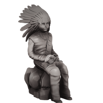 Native American Boy with chieftain hat