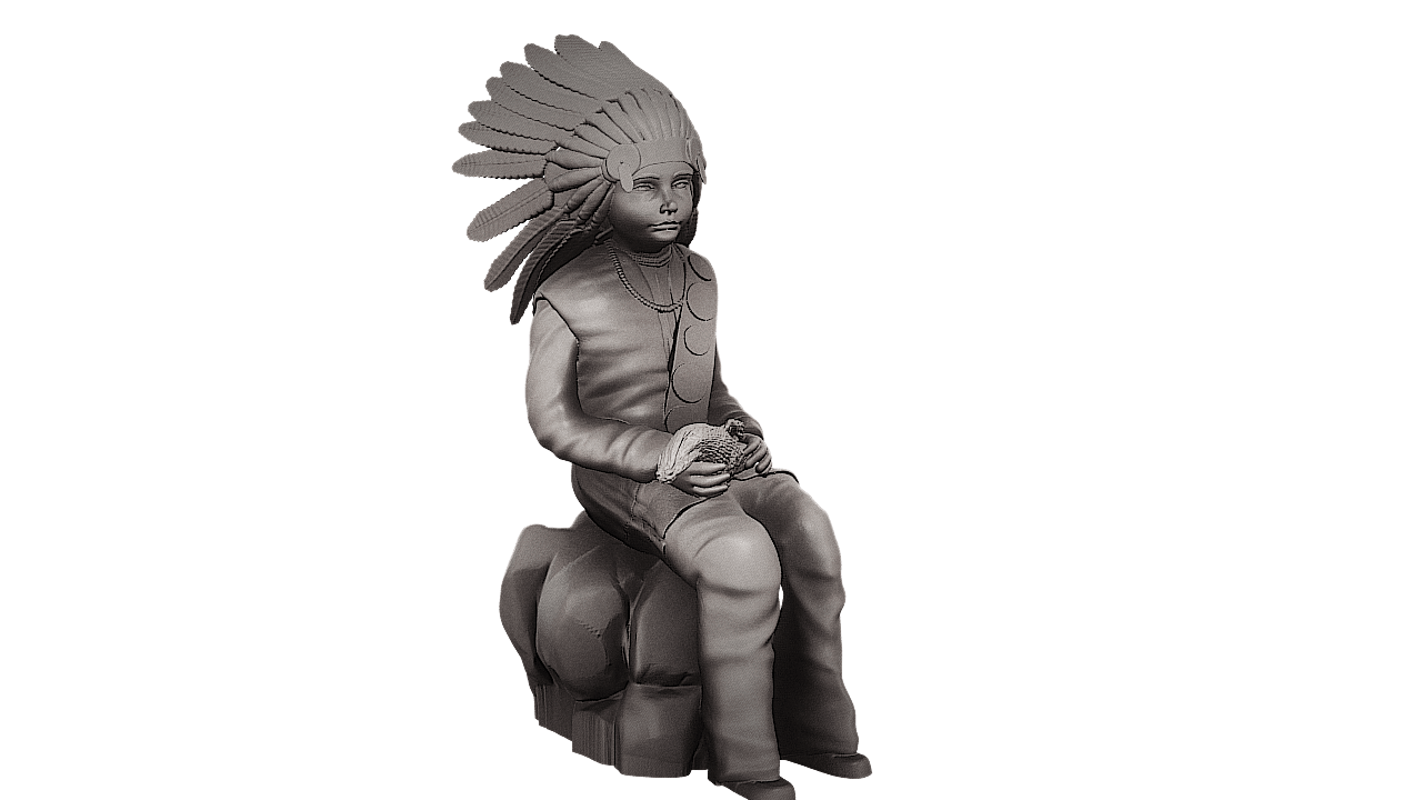 Native American Boy with chieftain hat