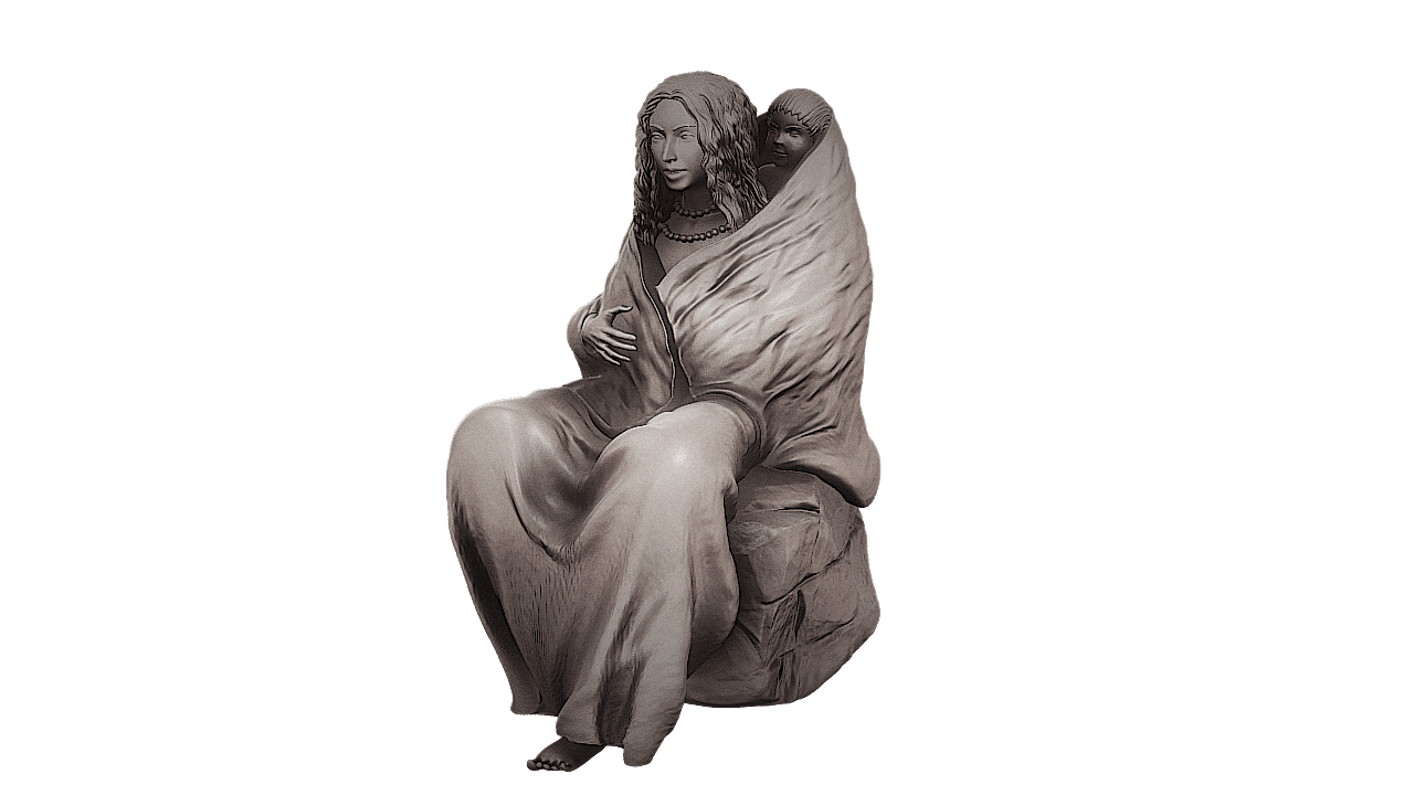 Native American Woman with Child